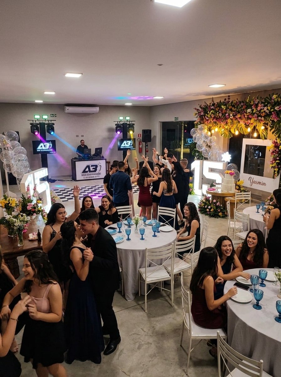 Interior do Espaço Berté preparado para evento
